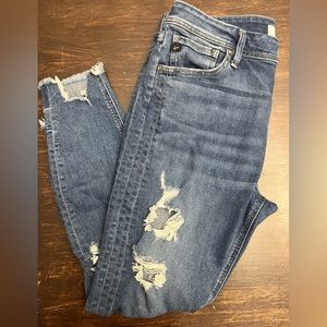 KanCan high waisted destroyed straight ankle/leg. Size 31